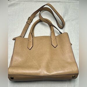 Fossil Knox Shopper Tan Leather Convertible Crossbody Bag/Tote